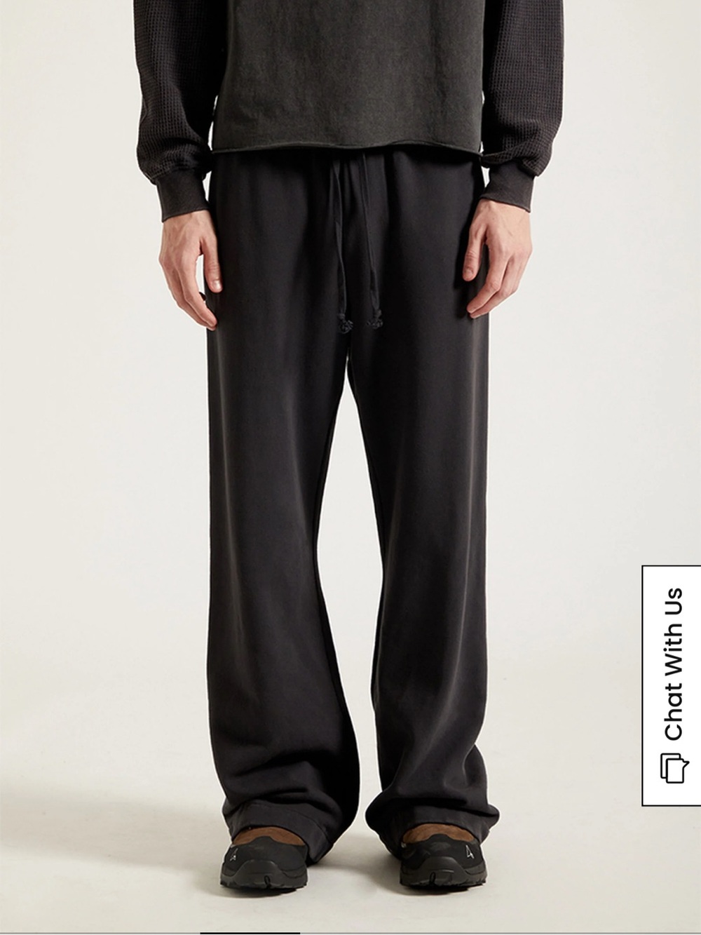 PacSun Black Wash Baggy Boot Cut Sweatpants